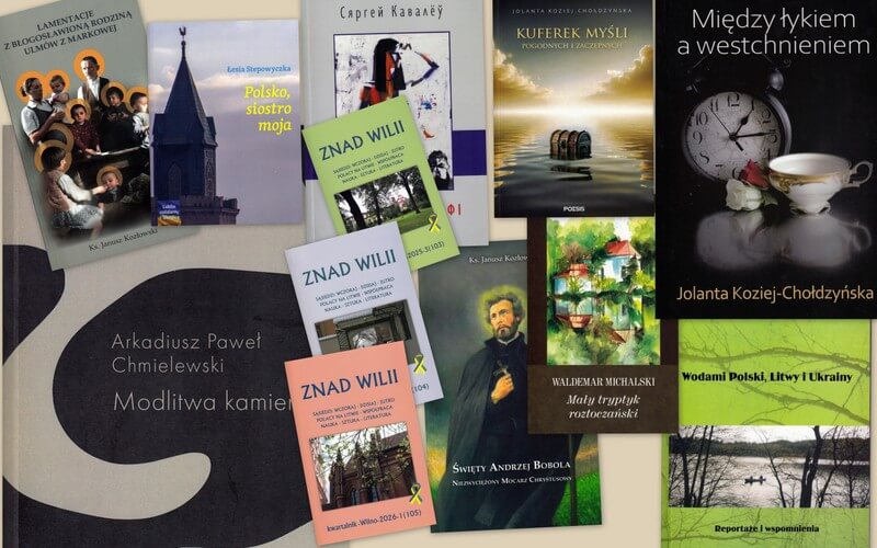 Zdjecia okładek podarowanych publikacji. Autorzy i tytuły wymienione w artykule.